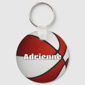 Meisjes Jongens Basketbal Rood Team Kleuren Sleutelhanger (Achterkant)