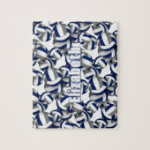 Meisjes Jongens Blauw Grijs Volleybal Team Kleuren Legpuzzel (Verticaal)