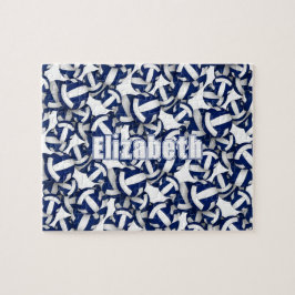 meisjes jongens blauw wit volleybal team kleuren legpuzzel