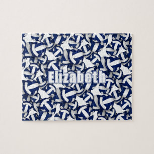 meisjes jongens blauw wit volleybal team kleuren legpuzzel