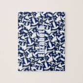 meisjes jongens blauw wit volleybal team kleuren legpuzzel (Verticaal)