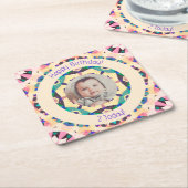 Meisjes Jongens Gelukkige Verjaardagsster Custom A Kartonnen Onderzetters (Schuin)