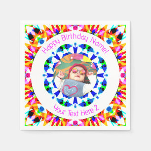Meisjes Jongens Gelukkige Verjaardagsster Custom A Servet