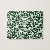 Meisjes Jongens Groen Wit Volleybal Sport Spelletj Legpuzzel (Horizontaal)