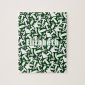 Meisjes Jongens Groen Wit Volleybal Sport Spelletj Legpuzzel (Verticaal)