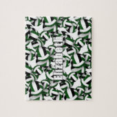 meisjes jongens groen zwart volleybal team kleuren legpuzzel (Verticaal)