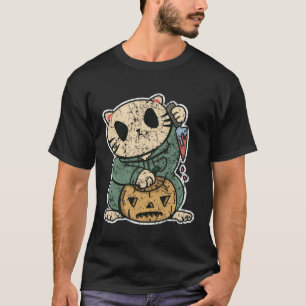Meisjes Jongens Halloween Schattig Enge Kat met me T-shirt