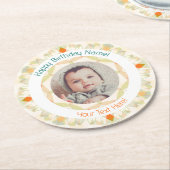 Meisjes Jongens Herfst Gelukkige Verjaardag Custom Ronde Kartonnen Onderzetter (Gebogen)