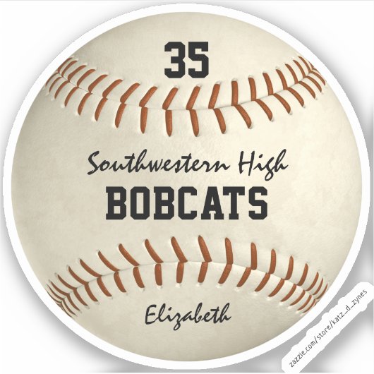 meisjes jongens honkbal softbal aangepaste team na sticker (Voorkant)