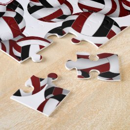 Meisjes jongens maroon zwart volleybal team kleure legpuzzel