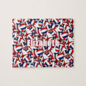 Meisjes Jongens Naam Rood Blauw Volleybal Team Kle Legpuzzel (Horizontaal)