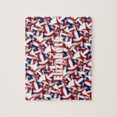 Meisjes Jongens Naam Rood Blauw Volleybal Team Kle Legpuzzel (Verticaal)