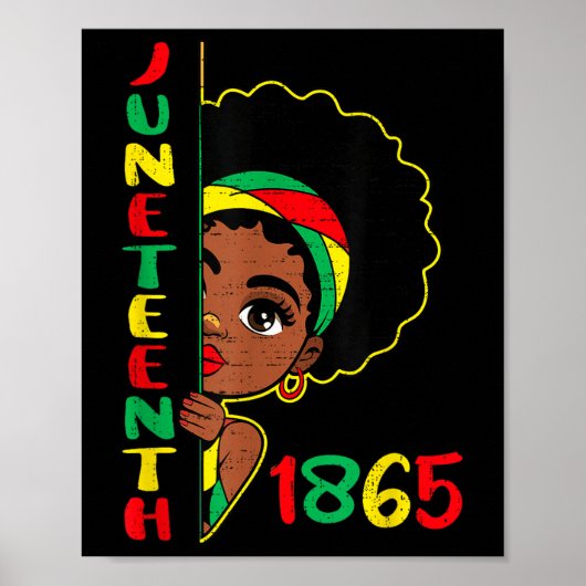 Meisjes Juneteenth 1865 Vrijheid Afrikaans Juni 19 Poster (Voorkant)