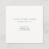 Meisjes kalligrafie Minimaal wit Vierkante Visitekaartje (Achterkant)