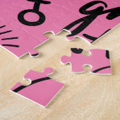 Meisjes kalligrafisch: naadloze Mode Legpuzzel (Zijkant)