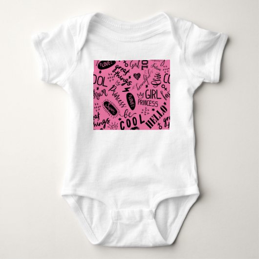 Meisjes kalligrafisch: naadloze Mode Romper (Voorkant)