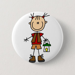 Meisjes kamperen met Button van de lantaarn