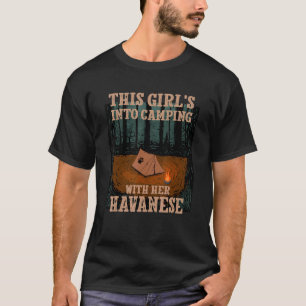 Meisjes kamperen met haar Havanezer hond 1 T-shirt