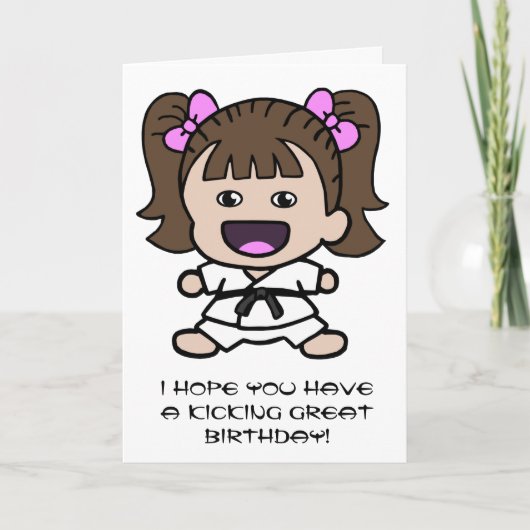 Meisjes Karate Birthday Card Kaart (Voorkant)