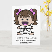 Meisjes Karate Birthday Card Kaart (Gele Bloem)
