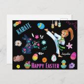 Meisjes Karate Happy Easter Decoratief Briefkaart (Voorkant / Achterkant)