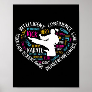 Meisjes Karate Hart Tieners Vechtsporten Poster
