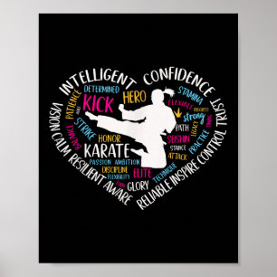 Meisjes Karate Hart voor Tiener Vrouwen Love Marti Poster
