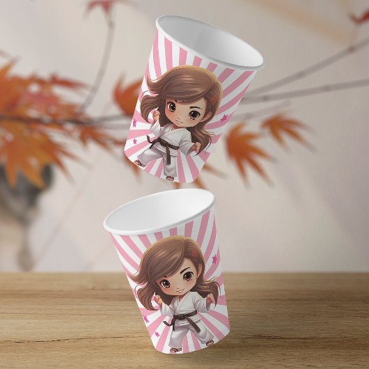 Meisjes Karate Martial Arts Verjaardagsfeest Papieren Bekers