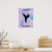 Meisjes Karate Pastel Swirl Poster (Keuken)