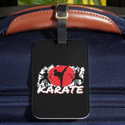 Meisjes Karate - Patriottisch Japan Japans thema Bagagelabel (Voorkant Insitu 2)