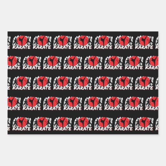 Meisjes Karate - Patriottisch Japan Japans thema Inpakpapier Vel (Voorkant)