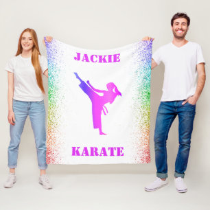 Meisjes Karate Rainbow speckles Fleece Blanket