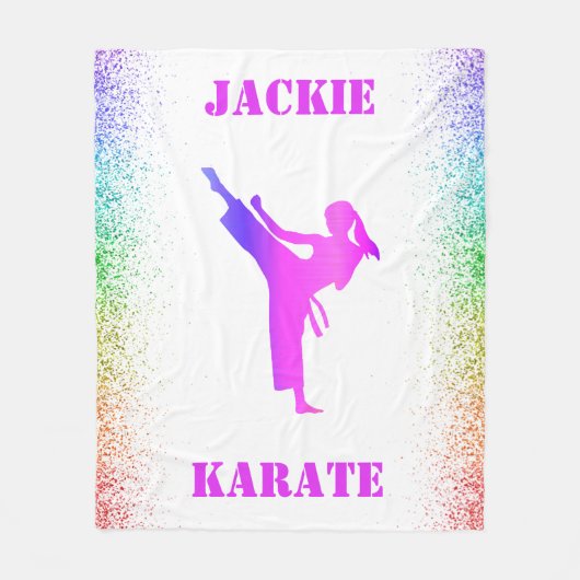 Meisjes Karate Rainbow speckles Fleece Blanket (Voorkant)