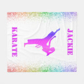 Meisjes Karate Rainbow speckles Fleece Blanket (Voorkant (Horizontaal))