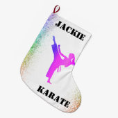 Meisjes Karate Rainbow Speckles Grote Kerstsok (Voorkant (Hangend))