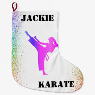 Meisjes Karate Rainbow Speckles Grote Kerstsok
