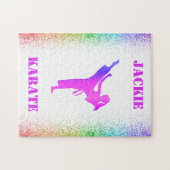 Meisjes Karate Rainbow Speckles Legpuzzel (Horizontaal)