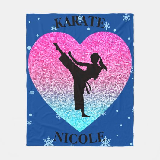 Meisjes Karate Snowflake Fleece Blanket (Voorkant)