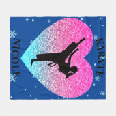 Meisjes Karate Snowflake Fleece Blanket (Voorkant (Horizontaal))