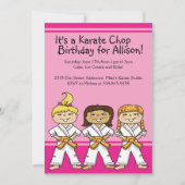 Meisjes Karate Thmed Birthday Party Kaart (Voorkant)