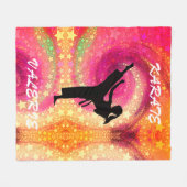 Meisjes Karate Tropical Swirl Fleece Blanket (Voorkant (Horizontaal))