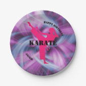 Meisjes Karate Verjaardagsfeest Papier Borden Papieren Bordje (Voorkant)