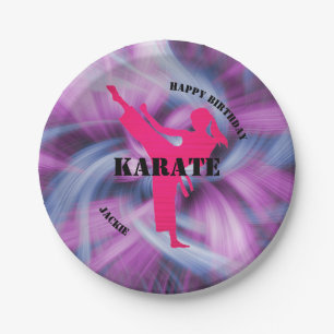 Meisjes Karate Verjaardagsfeest Papier Borden Papieren Bordje