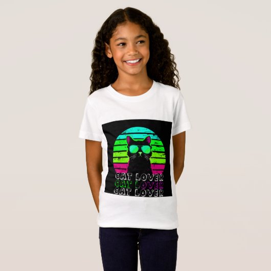 Meisjes Kat T-shirt (Voorkant volledig)