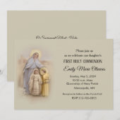 Meisjes Katholieke Eerste Heilige Communie Uitnodi Kaart (Voorkant / Achterkant)