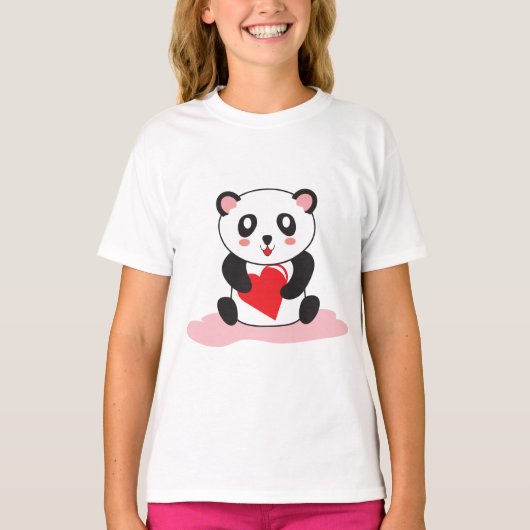 Meisjes Kawaii Panda Shirt – Leuke dierlijke gift (Voorkant)