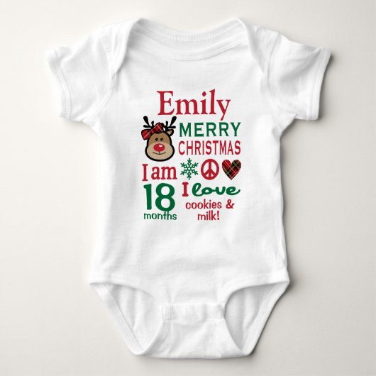 Meisjes Kerst Shirt Meisjes 2e Kerst Bodysuit (Voorkant)