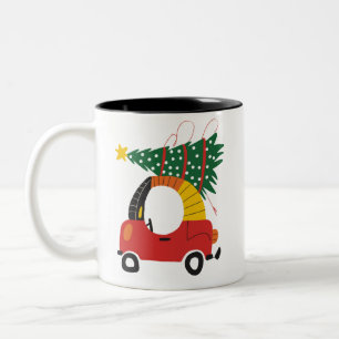Meisjes Kerstboom Kinderen Lelijke Kerst Truck  Tweekleurige Koffiemok