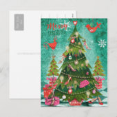 Meisjes kerstboom | Vakantieknopkaart Feestdagenkaart (Voorkant / Achterkant)