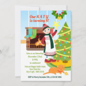 Meisjes kerstfeest op uitnodiging (Voorkant)